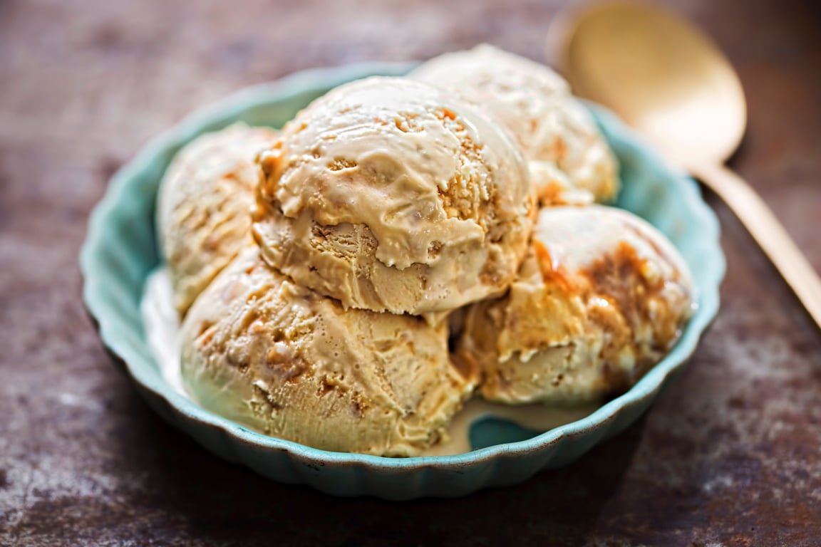 Salted caramel toffee ice creams