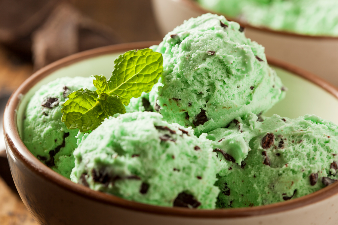 Organic Green Mint Chocolate Chip Ice Cream